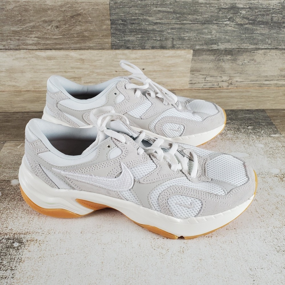 Nike AL8 Womens Running Shoes Sz 7.5 Off White Mesh Round Toe Lace Up Sneakers